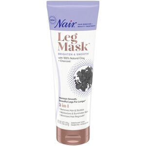 Nair Leg Mask Brighten & Smooth With 100% Natural Clay & Charcoal 8 Oz